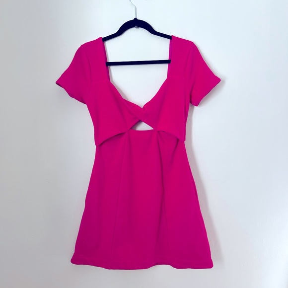 Hot Pink Maeve Cut Out Mini Dress, Sz XS. BRAND NEW (w/ tags) + SOLD OUT ONLINE. - Picture 5 of 9